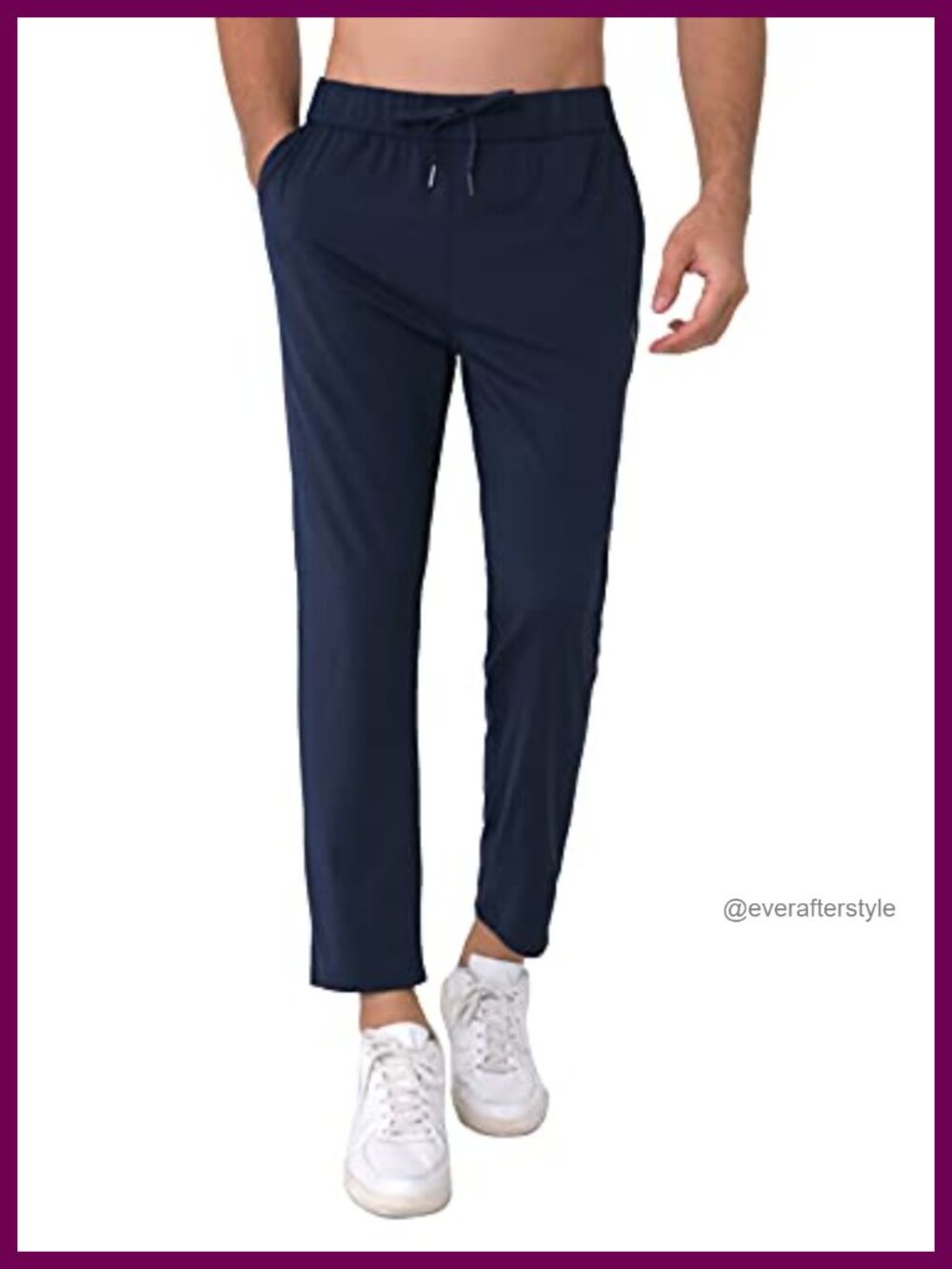 Men's Stretch Travel Pants 27" Inseam Athletic Sweatpants Joggers